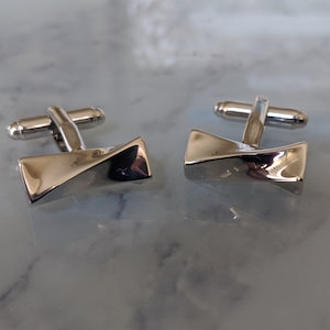 Silver Bar Rectangular Cufflinks