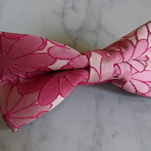 Pink Floral Bow Tie