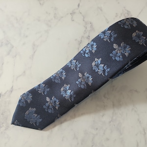 Navy Blue Floral Tie