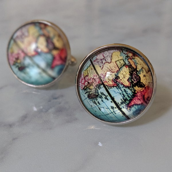 World Map Atlas Cufflinks