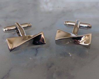 Silver Bar Rectangular Cufflinks