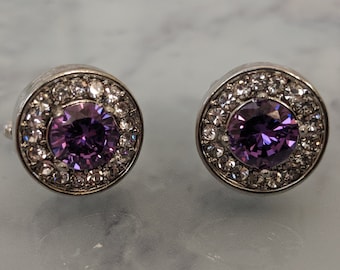Purple Crystal Cufflinks