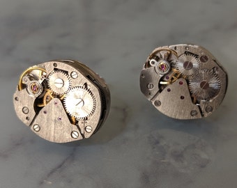 Silver Steampunk Cufflinks