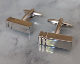 Classic Silver Rectangular Cufflinks