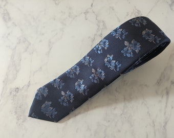 Navy Blue Floral Tie