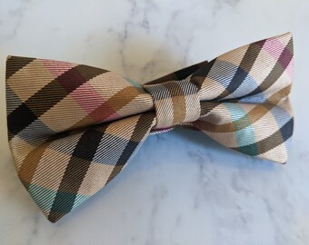 Tan easy fix clip bow tie 60s formal wedding after five