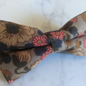 Earth Colour Floral Bow Tie