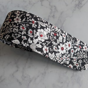 Black Floral Cotton Handmade Tie