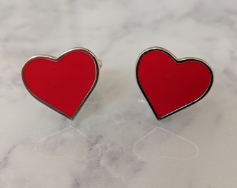 Boutons de manchette red love heart