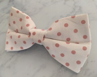 White with Red Polka Dots Bow Tie