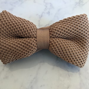 Coffee Knitted Bow Tie