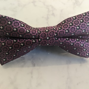 Purple Mosaic Pattern Bow Tie