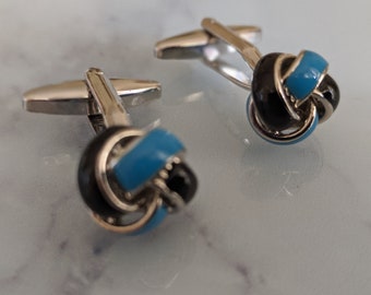 Black/Blue Knot Cufflinks