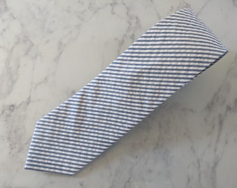 Blue Seersucker Tie
