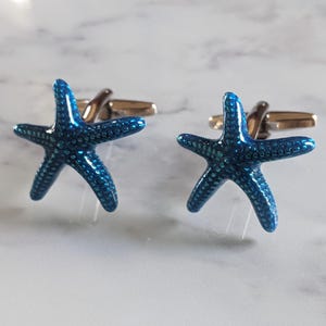 Blue Starfish Novelty Cufflinks