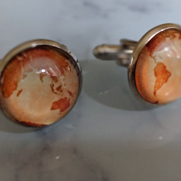 World Map Cufflinks