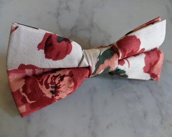 Corbata de lazo de estilo impresionista floral blanco