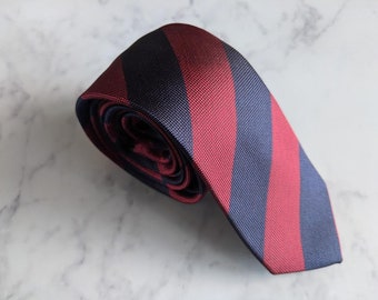 Mens Tie Classic Ties Pure Silk Necktie Profumo Red Striped Vintage Necktie