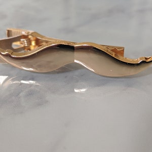 Gold Toned Moustache Tie Bar