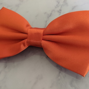 Orange Satin Bow Tie