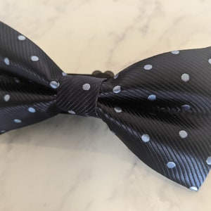 Navy Blue Polka Dot Bow Tie