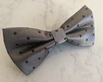 Silk with Blue Polka Dots Bow Tie