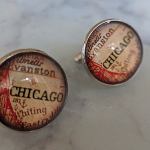 Chicago City Karte Manschettenknöpfe