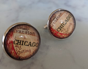 Chicago City Map Cufflinks