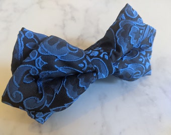 Men's Blue Diamond Bow Tie