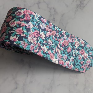 Handmade Blue Floral Cotton Tie
