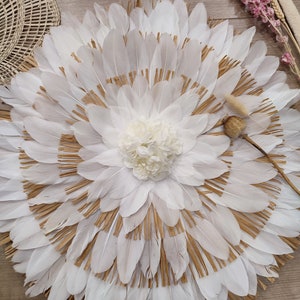 Juju hat white raffia blooming