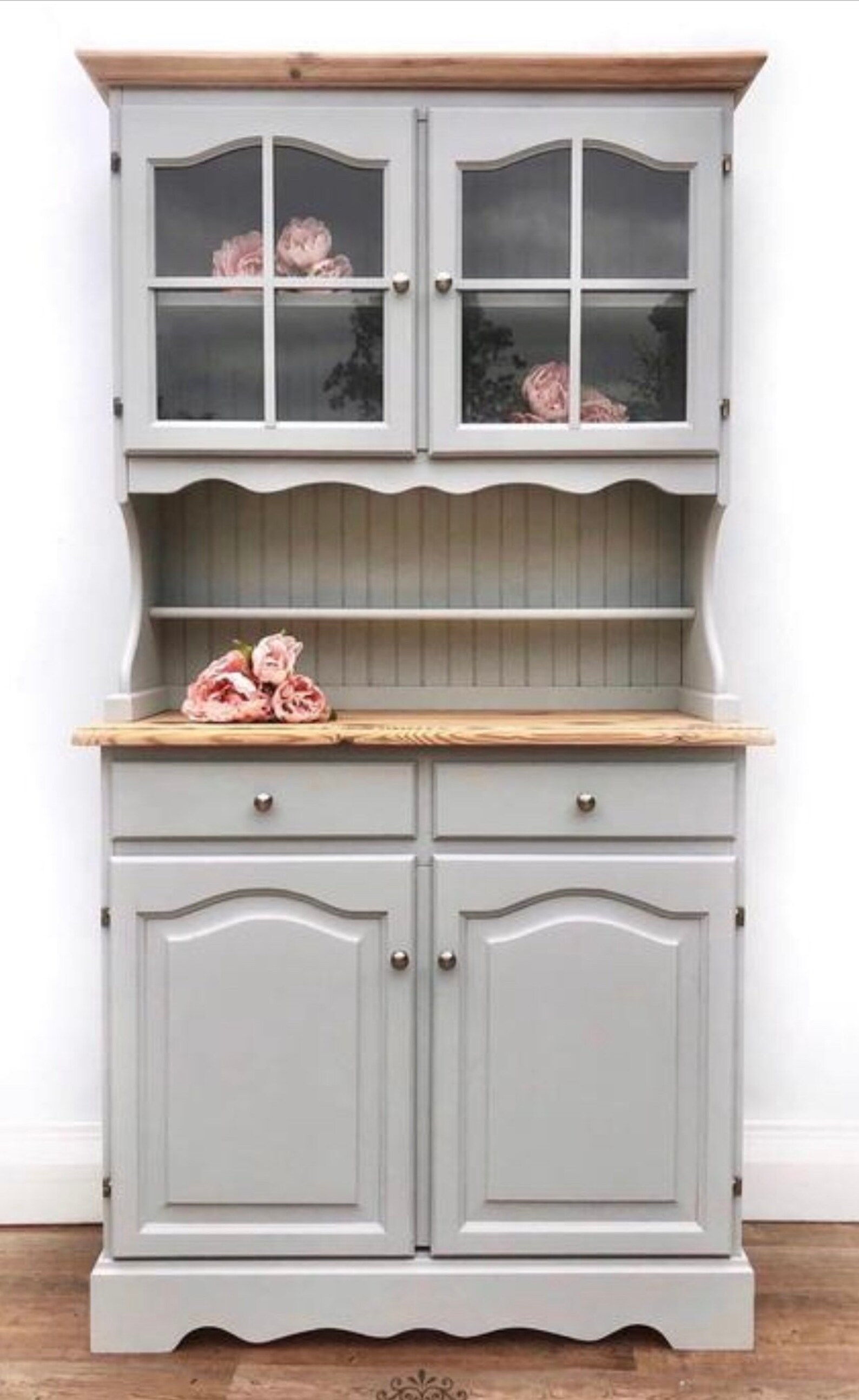 Painted Welsh Dresser Solid Oak Pine Green Grey Cream Blue Etsy