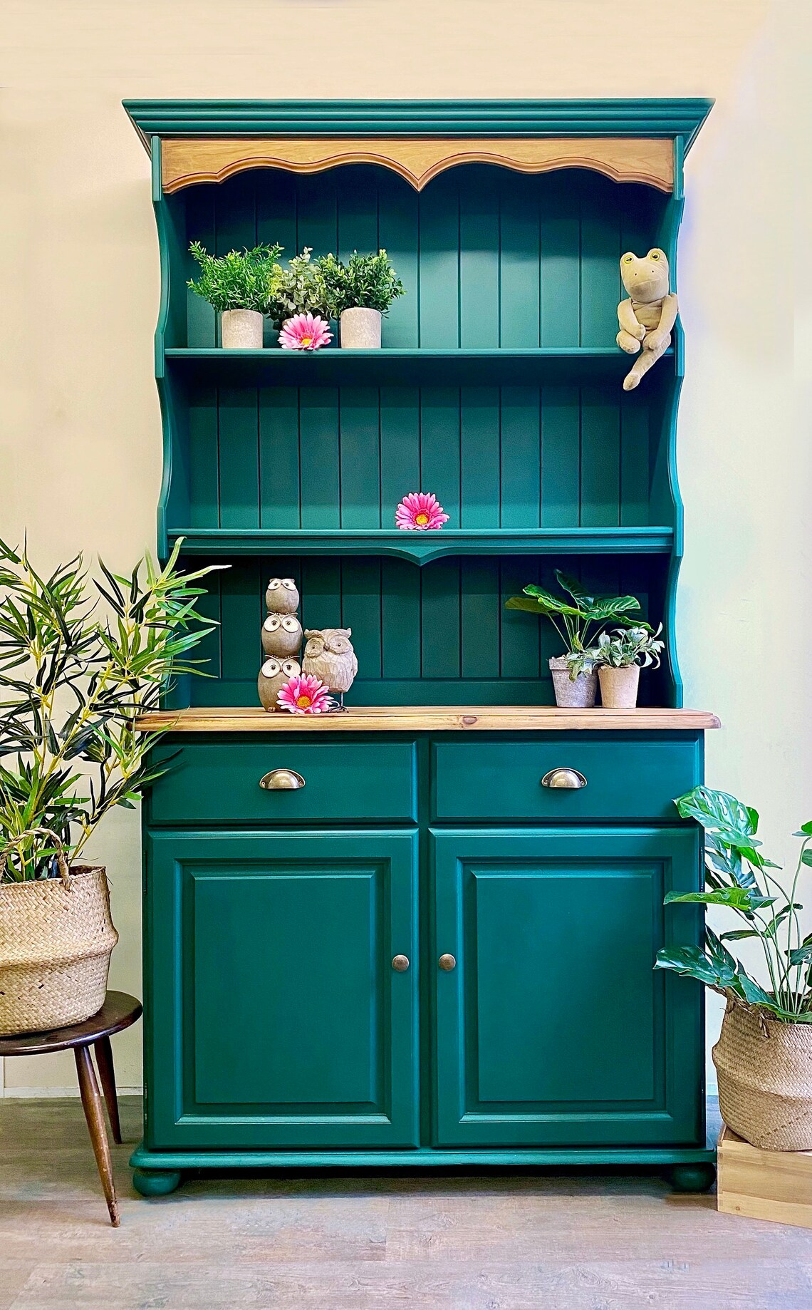 Painted Welsh Dresser Green Grey Cream Navy Blue & Gold Etsy