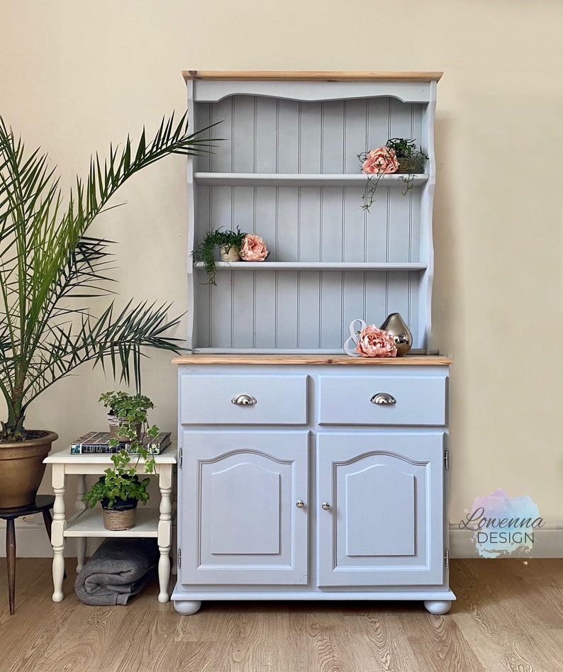 Painted Welsh Dresser Solid Oak Pine Green Grey Cream Navy Etsy