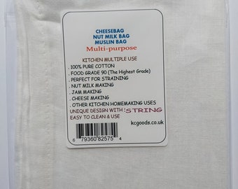 Nut Milk Bag Reusable Professional Milks Strainer Filter Food grade Cotton 100% 22cmW x 30cmH approx.