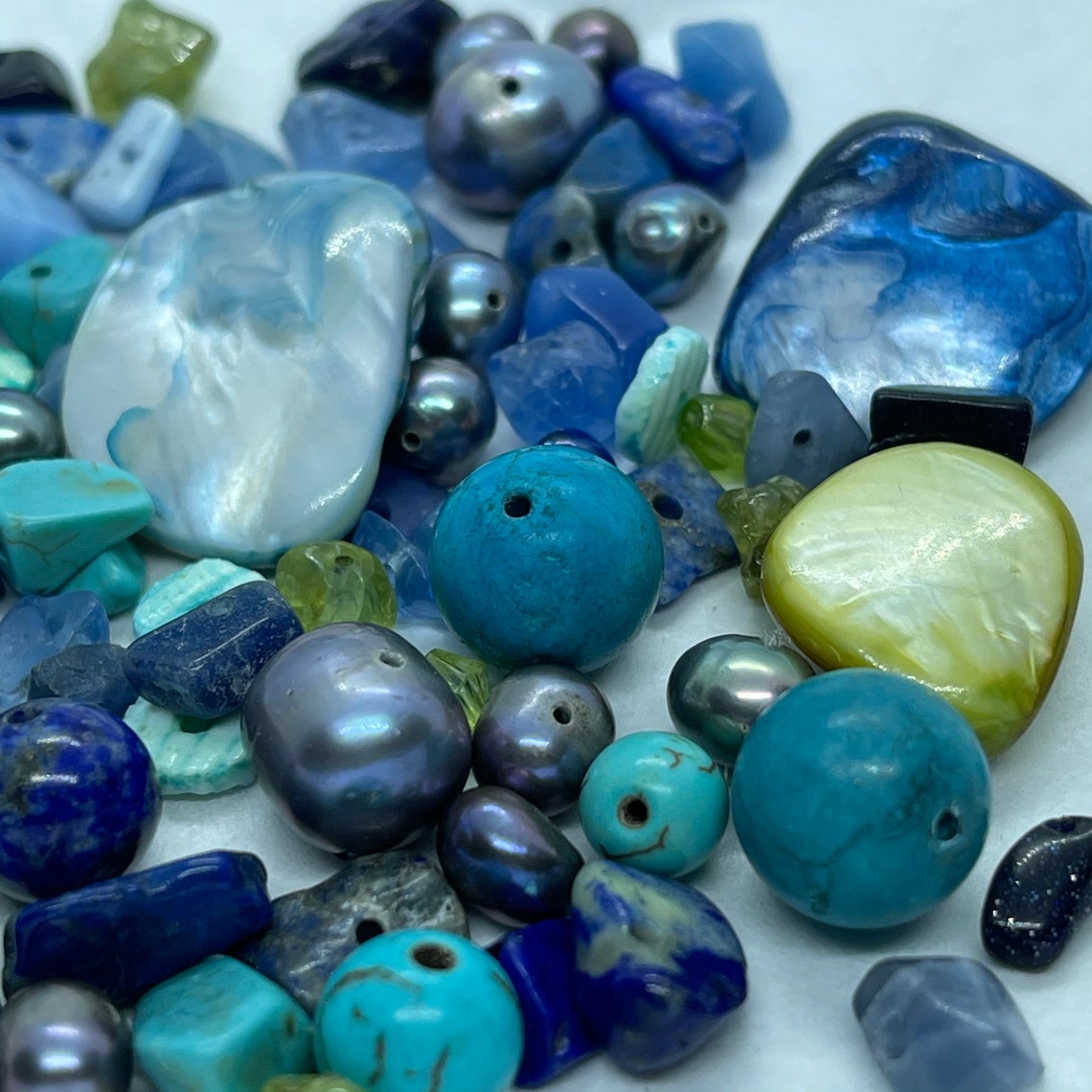 Mixed pack of selected SemiPrecious Stones Blue Agate Etsy