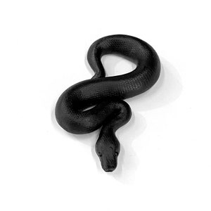 Black Pastel Ball Python Miniature // Figure // Ball Python Sculpture // Snake Pendant // Keychain // Gift // Replica // Animal // Pet