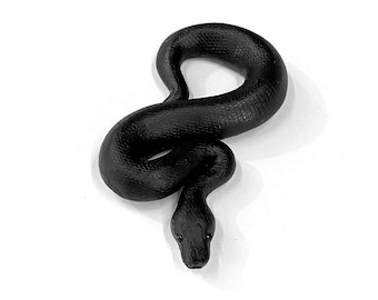 Black Pastel Ball Python Miniature // Figure // Ball Python Sculpture // Snake Pendant // Keychain // Gift // Replica // Animal // Pet