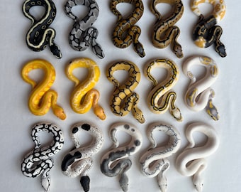 ¡PROMOCIÓN LIMITADA! 3 Pitones Bola en Miniatura/Figura/Escultura/Colgante de Serpiente Personalizables/Regalo/Conmemorativo para Mascotas