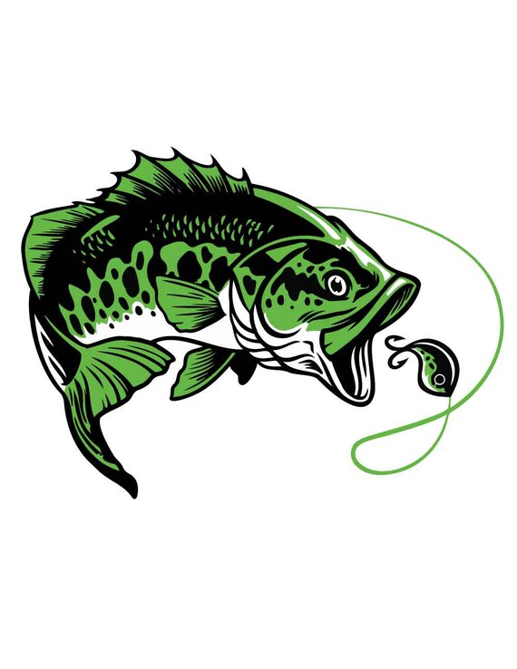 FISHING Bass Hook Svg Fish Svg Largemouth Bass Svg Etsy