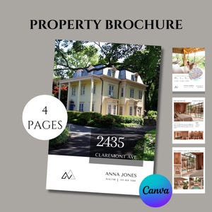 Modello di brochure immobiliare di lusso / Open House e progettazione di quotazioni a 4 pagine piegate a metà per agenti immobiliari / Brochure di quotazione / Agente immobiliare