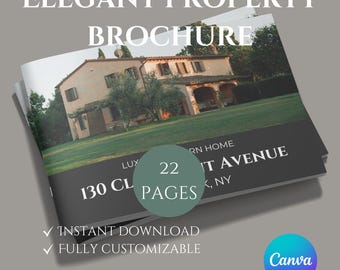 Modelo de Brochura de Imóveis de Luxo | Design de Listagem de 22 Páginas 8,5x11 para Corretores de Imóveis | Brochura de listagem | Corretor de Imóveis