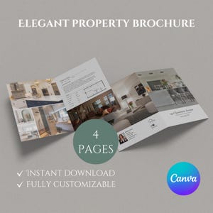 Modello di brochure immobiliare di lusso / Open House e progettazione di quotazioni a 4 pagine piegate a metà per agenti immobiliari / Brochure di quotazione / Agente immobiliare