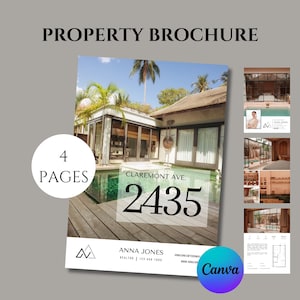 Modello di brochure immobiliare di lusso / Open House e progettazione di quotazioni a 4 pagine piegate a metà per agenti immobiliari / Brochure di quotazione / Agente immobiliare