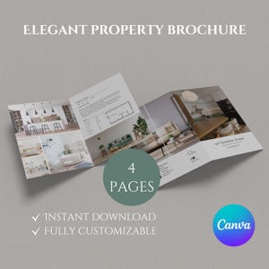 Modello di brochure immobiliare di lusso / Open House e progettazione di quotazioni a 4 pagine piegate a metà per agenti immobiliari / Brochure di quotazione / Agente immobiliare