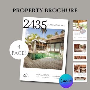 Modello di brochure immobiliare di lusso / Open House e progettazione di quotazioni a 4 pagine piegate a metà per agenti immobiliari / Brochure di quotazione / Agente immobiliare