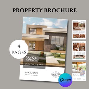 Modello di brochure immobiliare di lusso / Open House e progettazione di quotazioni a 4 pagine piegate a metà per agenti immobiliari / Brochure di quotazione / Agente immobiliare