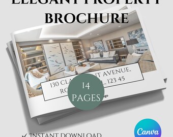 Modelo de Brochura de Imóveis de Luxo | Design de Listagem de 14 Páginas 8,5x11 para Corretores de Imóveis | Brochura de listagem | Corretor de Imóveis