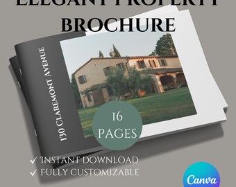Modelo de Brochura de Imóveis de Luxo | Design de Listagem de 16 Páginas 8,5x11 para Corretores de Imóveis | Brochura de listagem | Corretor de Imóveis