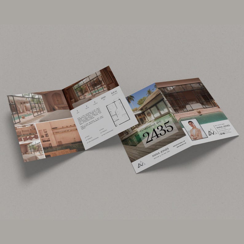 Luxury Real Estate Brochure Template | 4-page Half-fold Open House ...